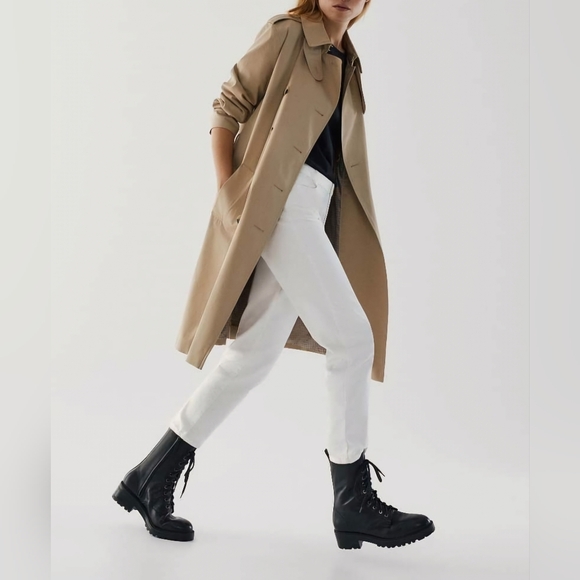 Massimo Dutti Black Leather Lace-Up Boots US 9 EU 40 Combat Biker Ankle Zipper - Picture 2 of 14